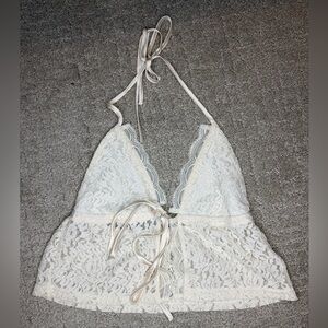 Peppermayo Lace Halter Top in Cream